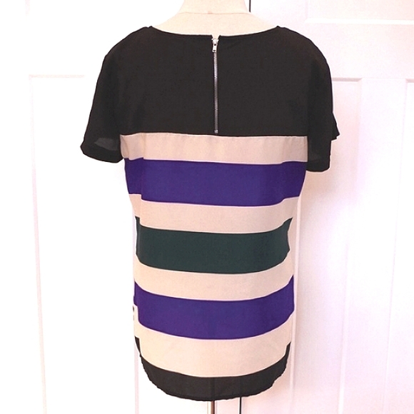 Brody Myles Zip Back Striped Pull On Blouse-Sz. Lrg - Picture 2 of 3
